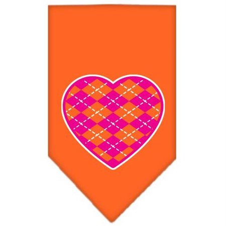 UNCONDITIONAL LOVE Argyle Heart Pink Screen Print Bandana Orange Large UN847739